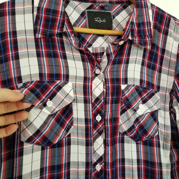 🌼RAILS PLAID SOFT SHIRT《591》button down double pockets - Picture 2 of 7